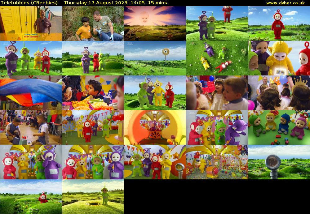 Teletubbies (CBeebies) Thursday 17 August 2023 14:05 - 14:20