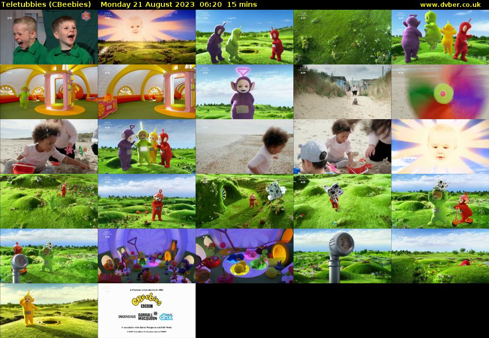 Teletubbies (CBeebies) Monday 21 August 2023 06:20 - 06:35