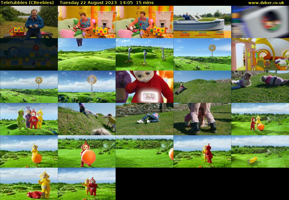 Teletubbies (CBeebies) Tuesday 22 August 2023 14:05 - 14:20
