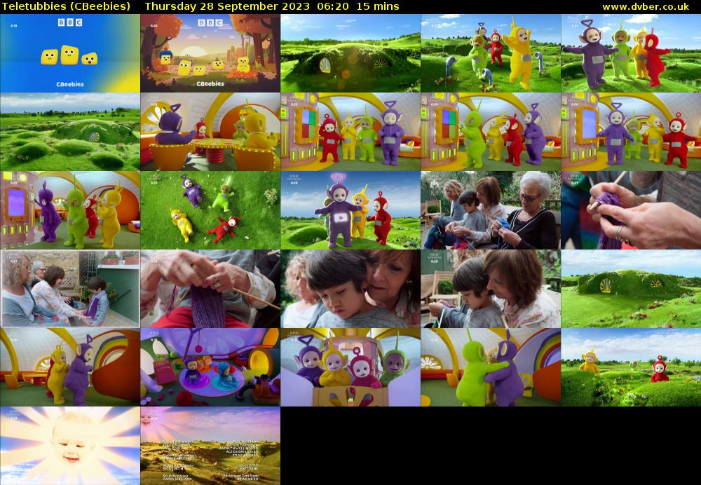 Teletubbies (CBeebies) Thursday 28 September 2023 06:20 - 06:35