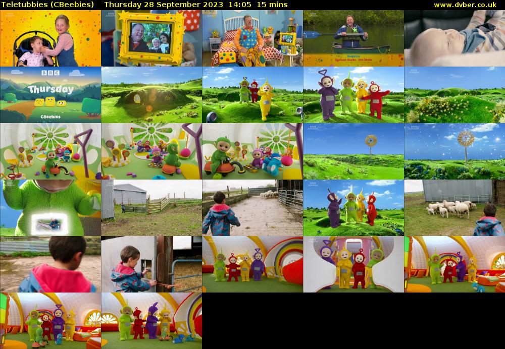 Teletubbies (CBeebies) Thursday 28 September 2023 14:05 - 14:20