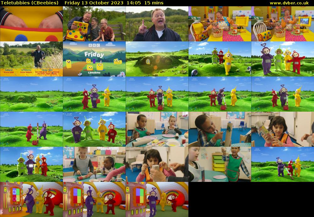 Teletubbies (CBeebies) Friday 13 October 2023 14:05 - 14:20
