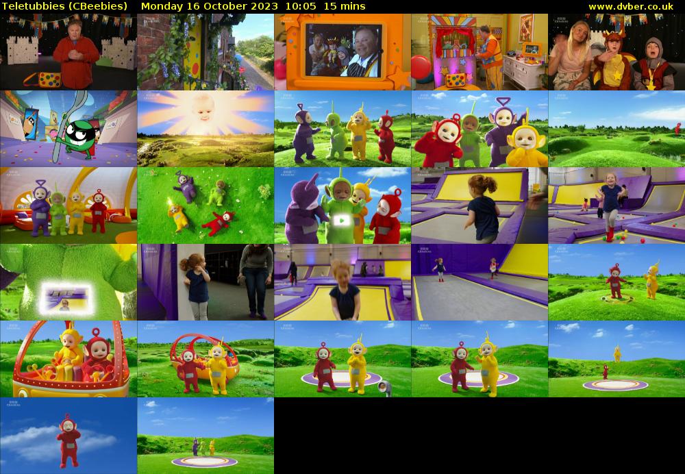 Teletubbies (CBeebies) Monday 16 October 2023 10:05 - 10:20
