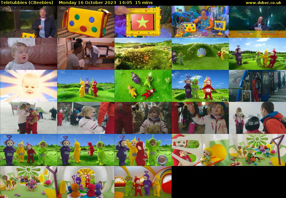 Teletubbies (CBeebies) Monday 16 October 2023 14:05 - 14:20