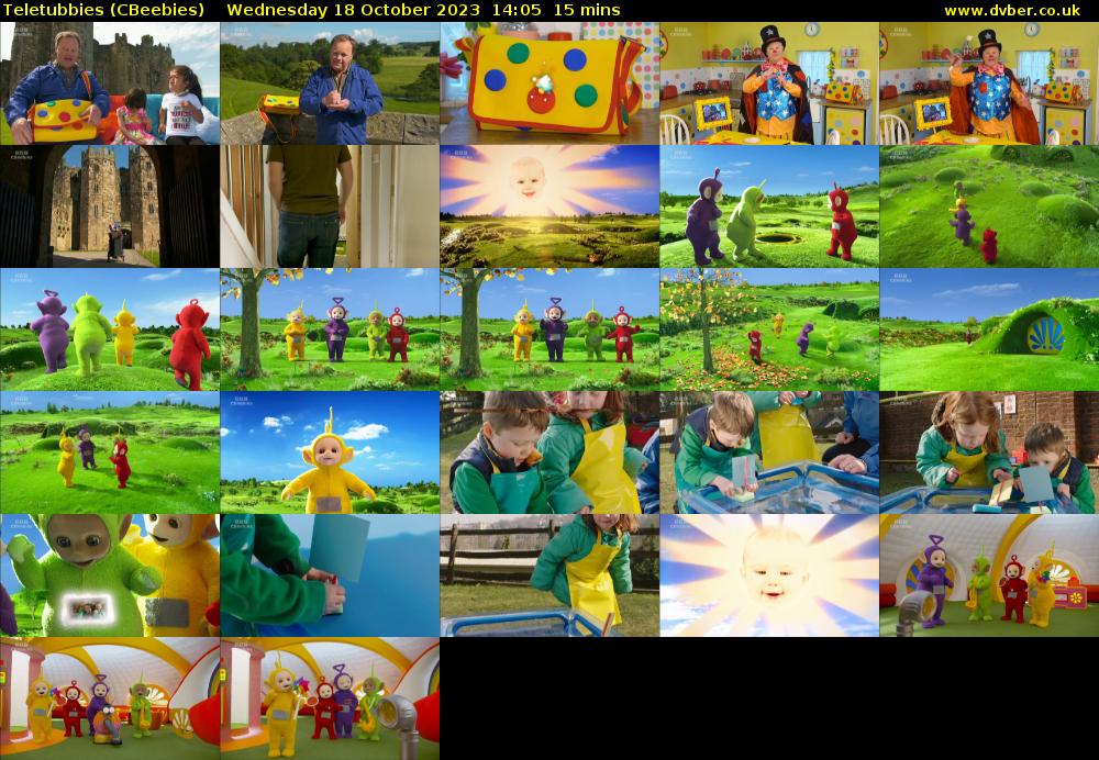 Teletubbies (CBeebies) Wednesday 18 October 2023 14:05 - 14:20
