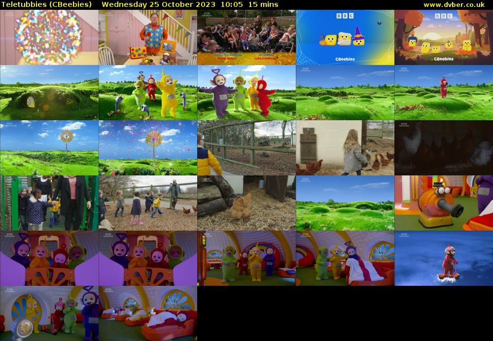 Teletubbies (CBeebies) Wednesday 25 October 2023 10:05 - 10:20