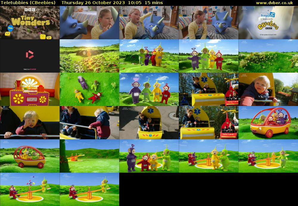 Teletubbies (CBeebies) Thursday 26 October 2023 10:05 - 10:20