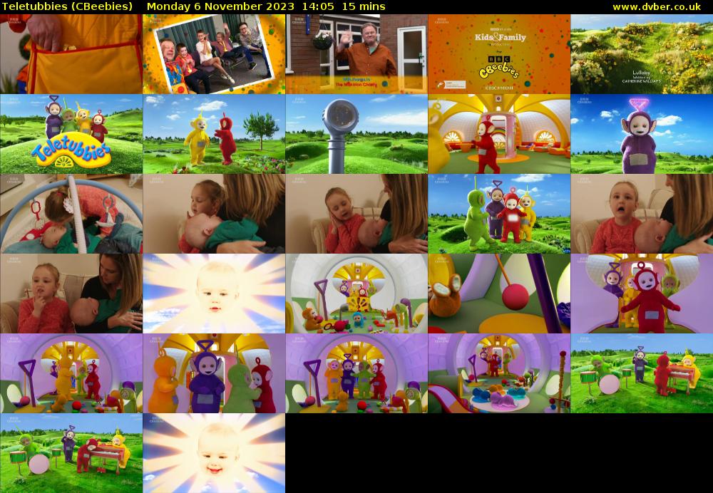 Teletubbies (CBeebies) Monday 6 November 2023 14:05 - 14:20