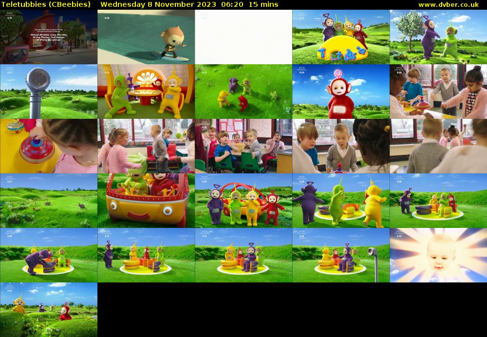 Teletubbies (CBeebies) Wednesday 8 November 2023 06:20 - 06:35