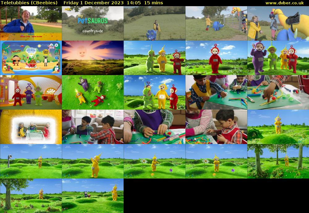 Teletubbies (CBeebies) Friday 1 December 2023 14:05 - 14:20