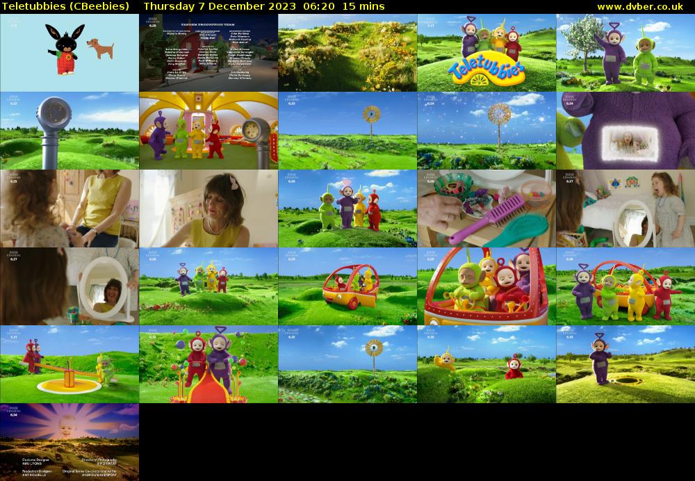 Teletubbies (CBeebies) Thursday 7 December 2023 06:20 - 06:35