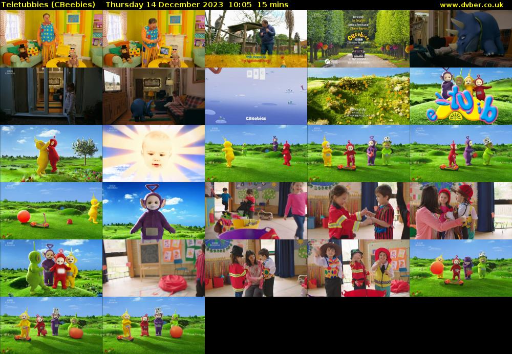 Teletubbies (CBeebies) Thursday 14 December 2023 10:05 - 10:20