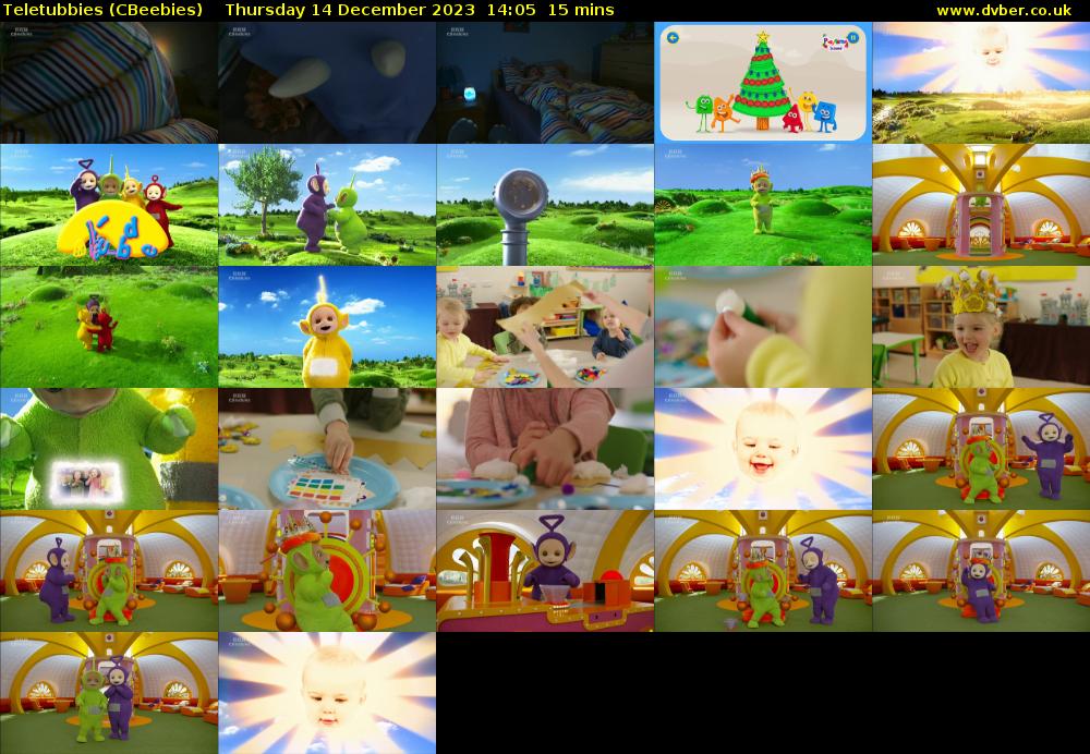 Teletubbies (CBeebies) Thursday 14 December 2023 14:05 - 14:20