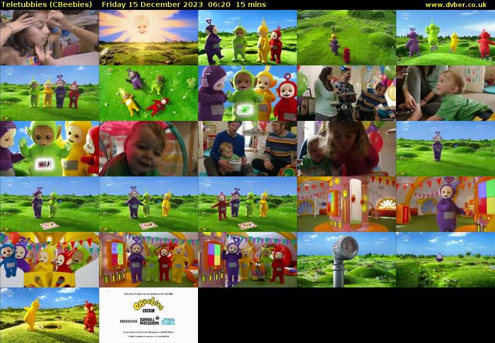 Teletubbies (CBeebies) Friday 15 December 2023 06:20 - 06:35