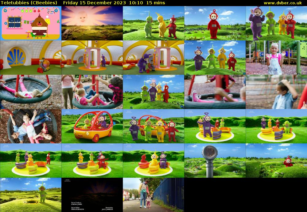 Teletubbies (CBeebies) Friday 15 December 2023 10:10 - 10:25