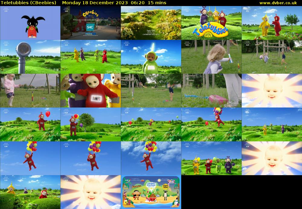 Teletubbies (CBeebies) Monday 18 December 2023 06:20 - 06:35