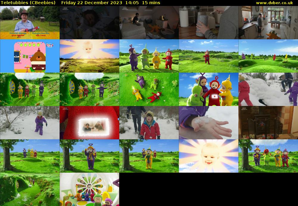 Teletubbies (CBeebies) Friday 22 December 2023 14:05 - 14:20