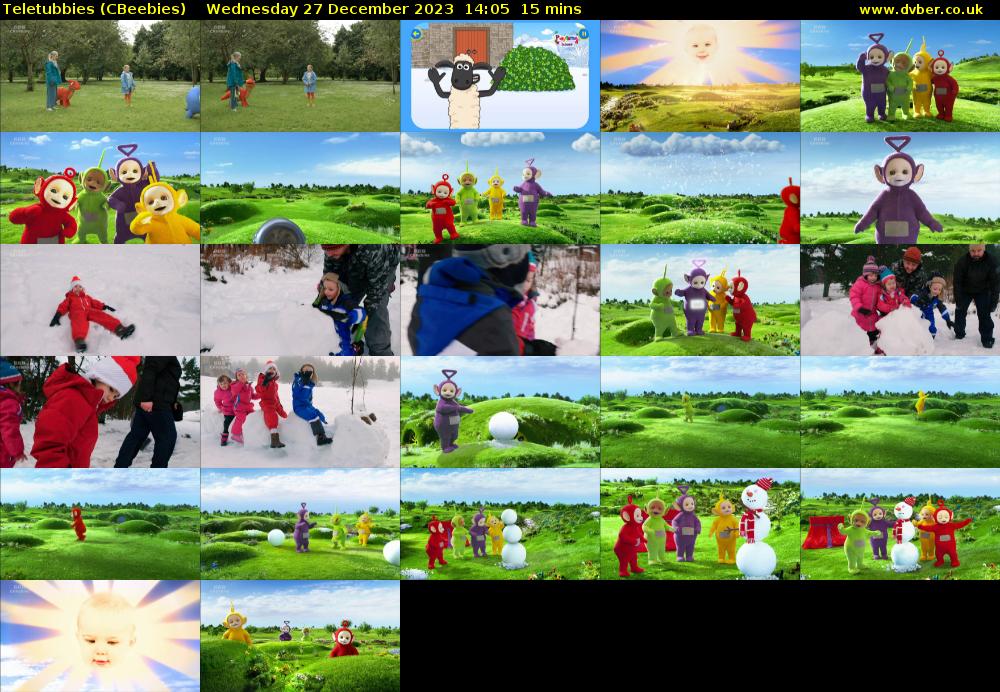 Teletubbies (CBeebies) Wednesday 27 December 2023 14:05 - 14:20