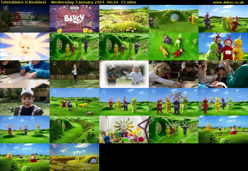 Teletubbies (CBeebies) Wednesday 3 January 2024 06:20 - 06:35