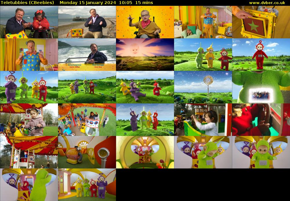 Teletubbies (CBeebies) Monday 15 January 2024 10:05 - 10:20