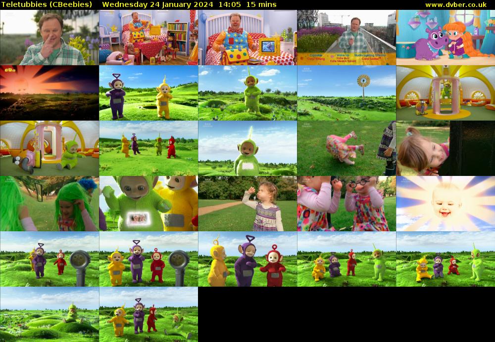 Teletubbies (CBeebies) Wednesday 24 January 2024 14:05 - 14:20