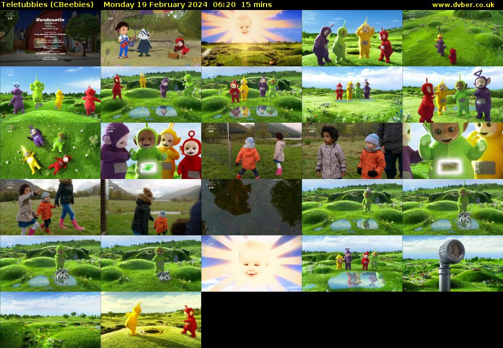 Teletubbies (CBeebies) Monday 19 February 2024 06:20 - 06:35