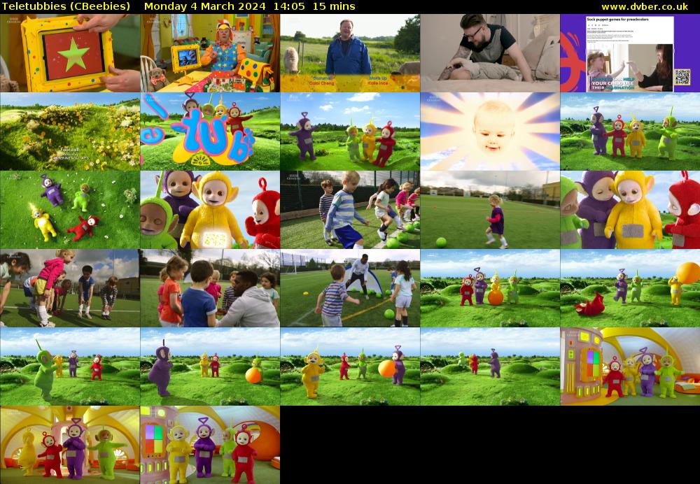 Teletubbies (CBeebies) Monday 4 March 2024 14:05 - 14:20