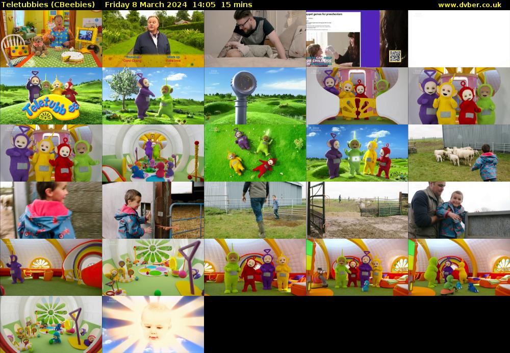 Teletubbies (CBeebies) Friday 8 March 2024 14:05 - 14:20