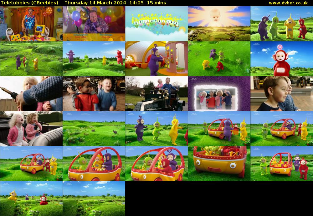 Teletubbies (CBeebies) Thursday 14 March 2024 14:05 - 14:20