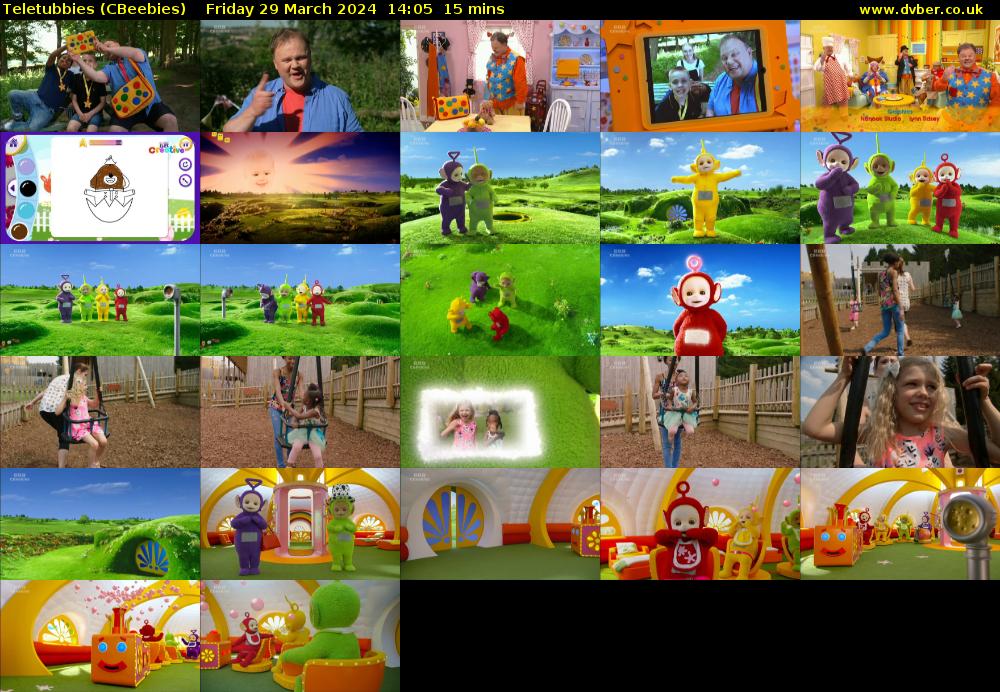 Teletubbies (CBeebies) Friday 29 March 2024 14:05 - 14:20
