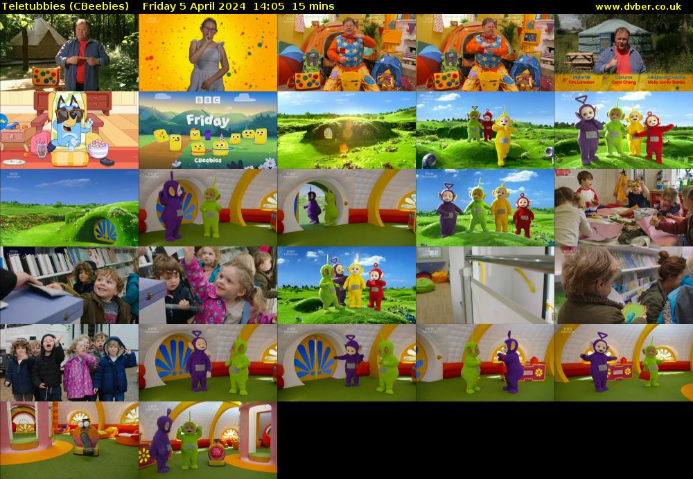 Teletubbies (CBeebies) Friday 5 April 2024 14:05 - 14:20