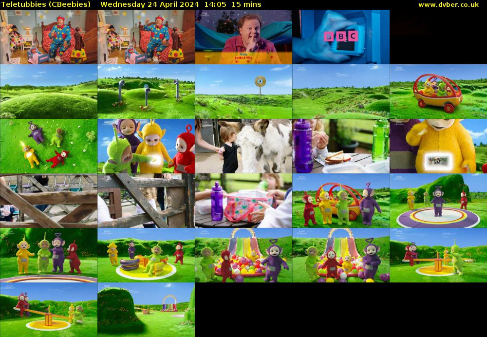 Teletubbies (CBeebies) Wednesday 24 April 2024 14:05 - 14:20