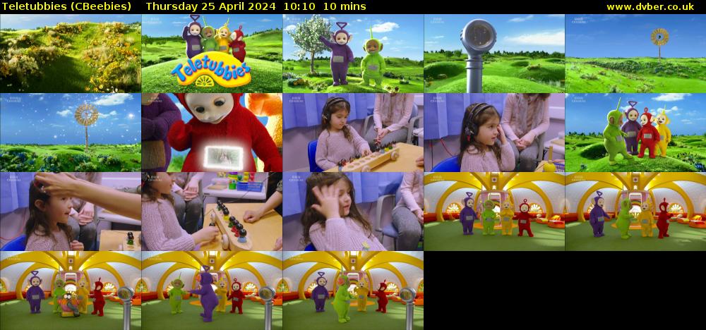 Teletubbies (CBeebies) Thursday 25 April 2024 10:10 - 10:20