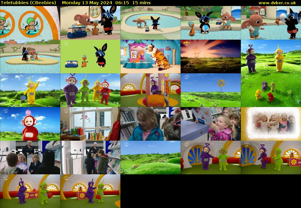 Teletubbies (CBeebies) Monday 13 May 2024 06:15 - 06:30