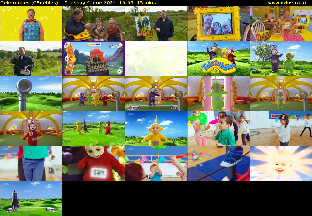 Teletubbies (CBeebies) Tuesday 4 June 2024 10:05 - 10:20