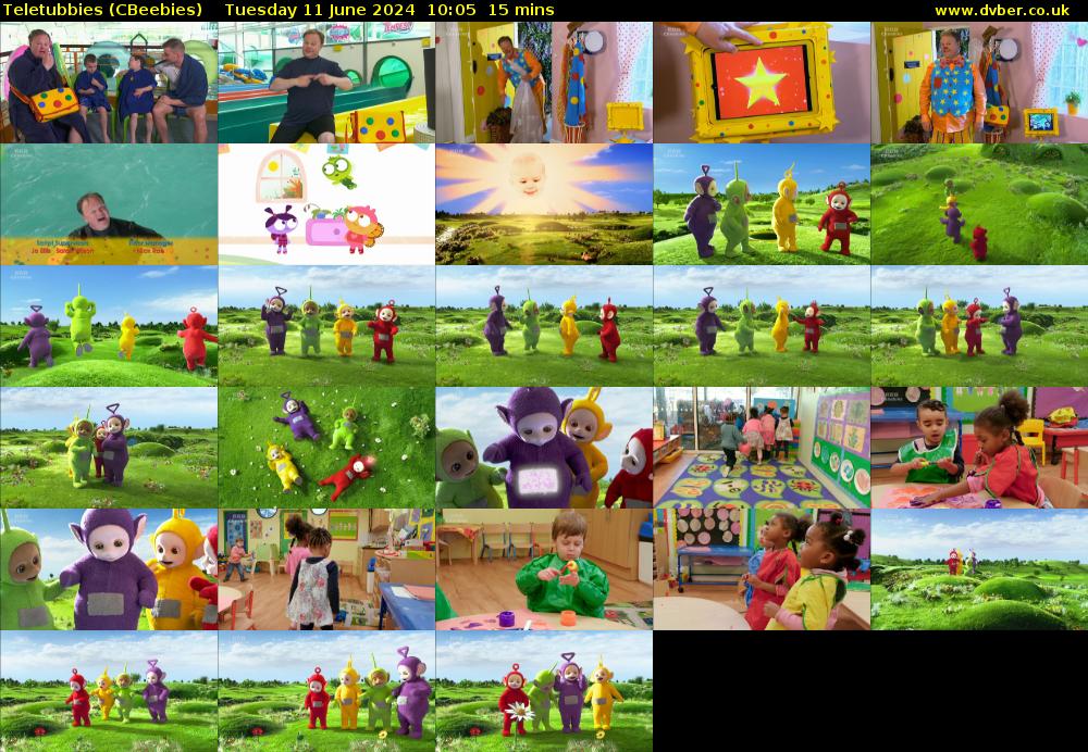 Teletubbies (CBeebies) Tuesday 11 June 2024 10:05 - 10:20