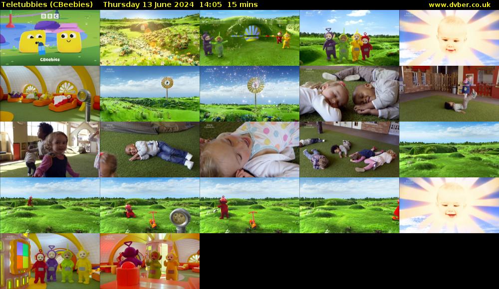 Teletubbies (CBeebies) Thursday 13 June 2024 14:05 - 14:20