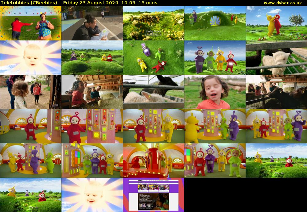 Teletubbies (CBeebies) Friday 23 August 2024 10:05 - 10:20