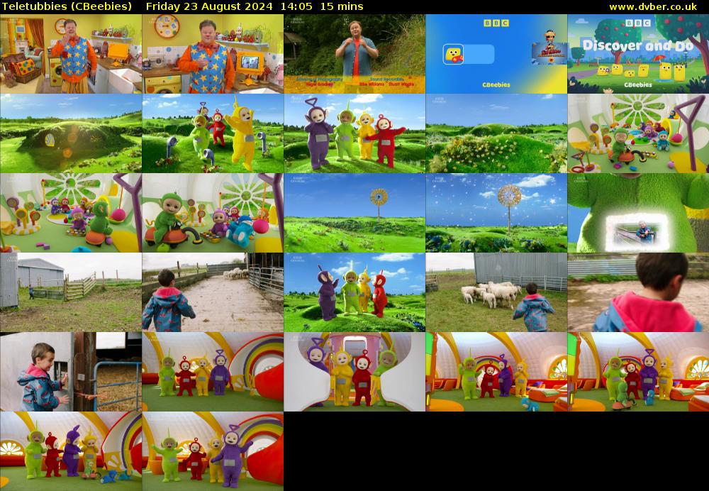 Teletubbies (CBeebies) Friday 23 August 2024 14:05 - 14:20