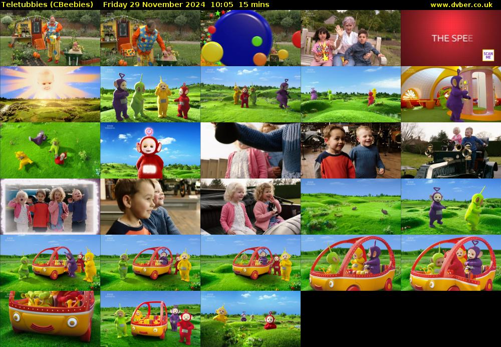 Teletubbies (CBeebies) Friday 29 November 2024 10:05 - 10:20