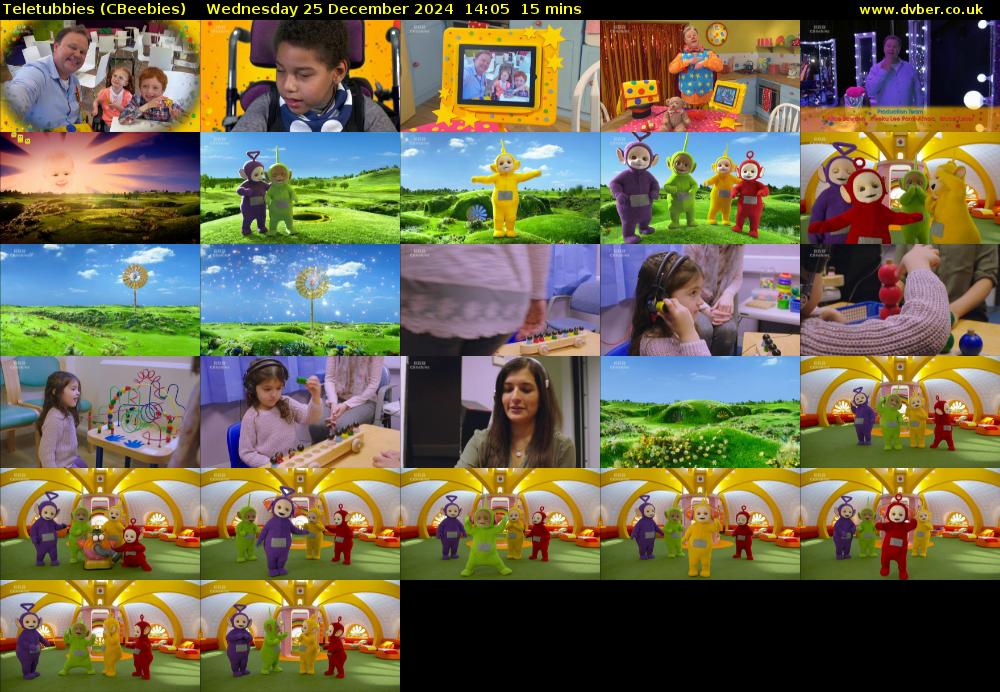 Teletubbies (CBeebies) Wednesday 25 December 2024 14:05 - 14:20