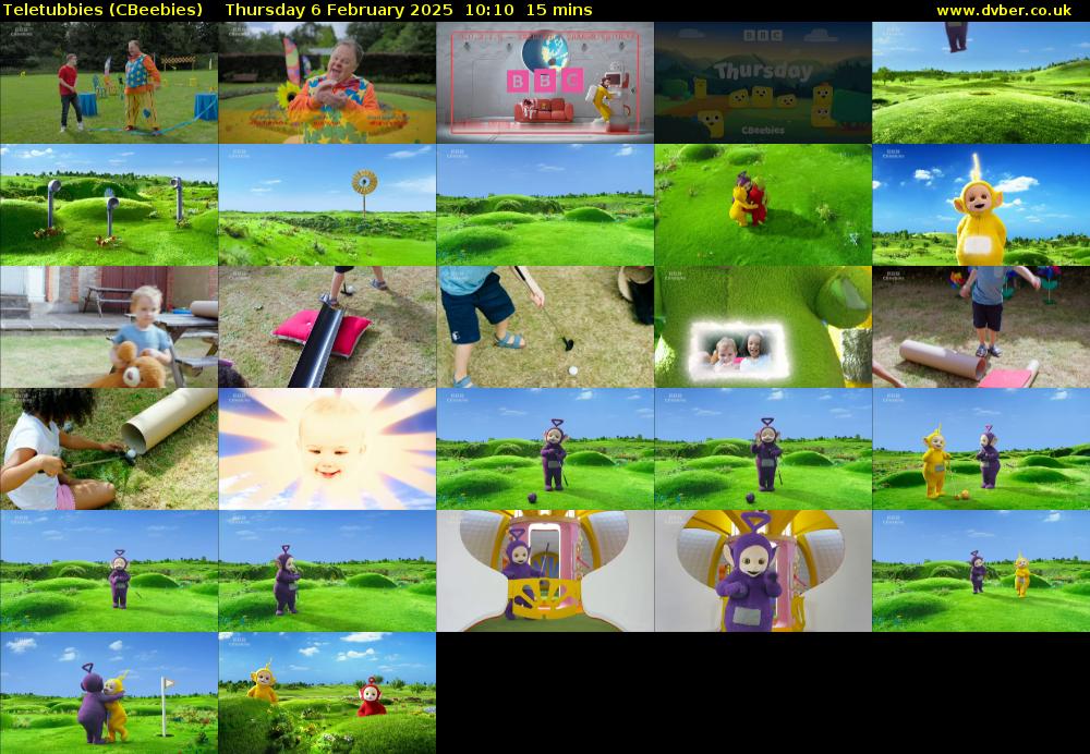 Teletubbies (CBeebies) Thursday 6 February 2025 10:10 - 10:25