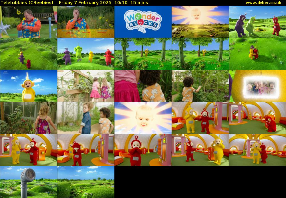 Teletubbies (CBeebies) Friday 7 February 2025 10:10 - 10:25