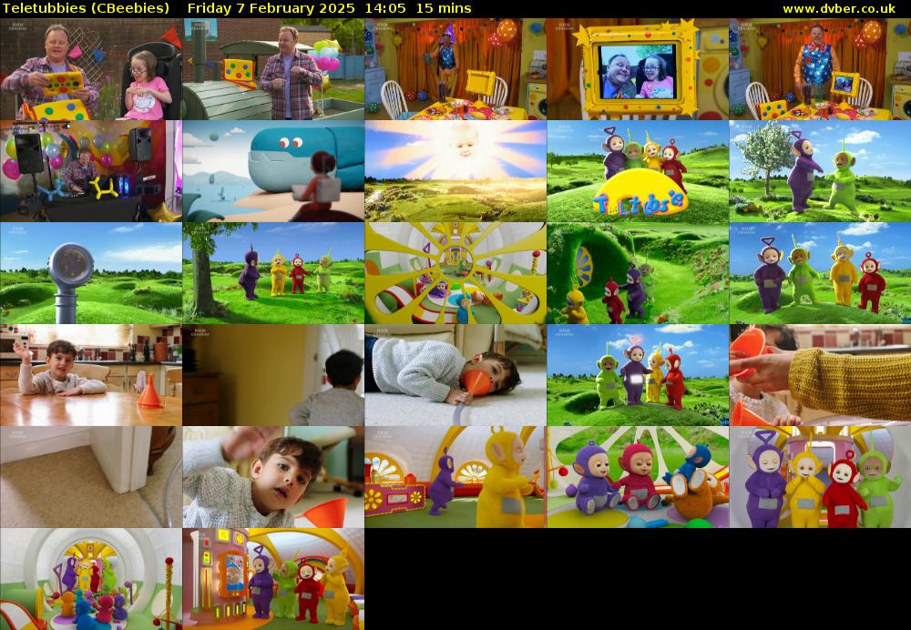 Teletubbies (CBeebies) Friday 7 February 2025 14:05 - 14:20