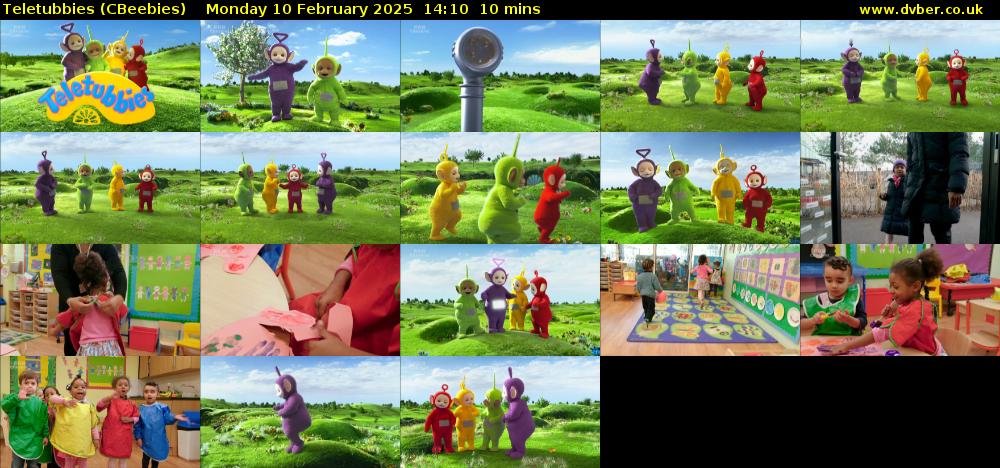 Teletubbies (CBeebies) Monday 10 February 2025 14:10 - 14:20