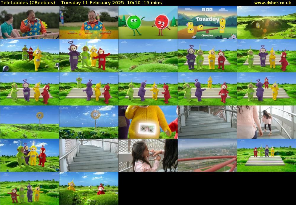 Teletubbies (CBeebies) Tuesday 11 February 2025 10:10 - 10:25