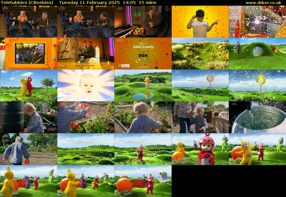 Teletubbies (CBeebies) Tuesday 11 February 2025 14:05 - 14:20