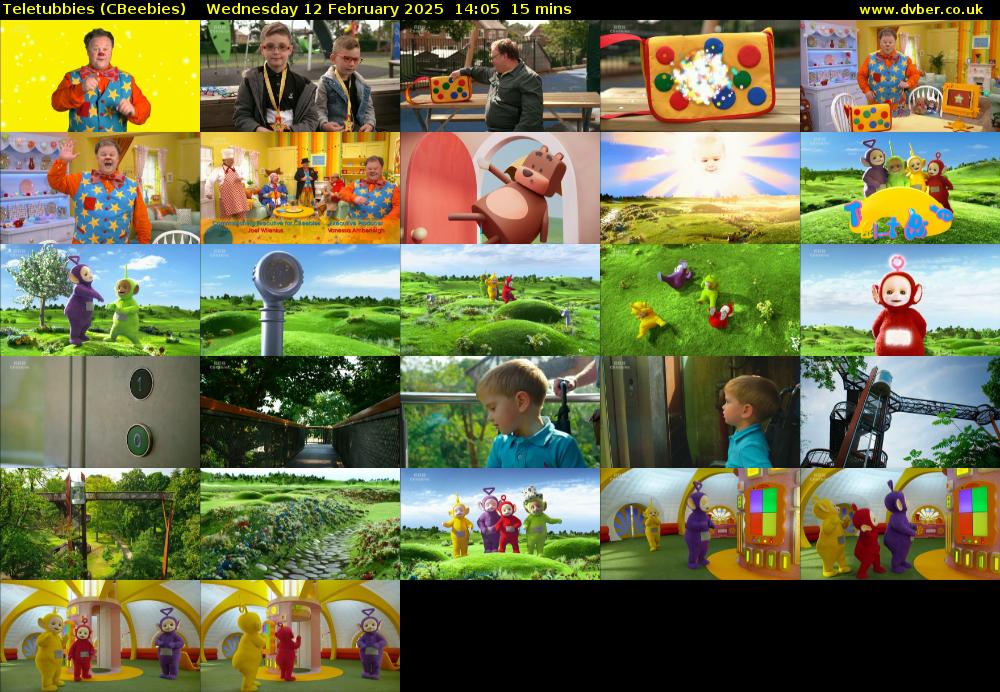 Teletubbies (CBeebies) Wednesday 12 February 2025 14:05 - 14:20