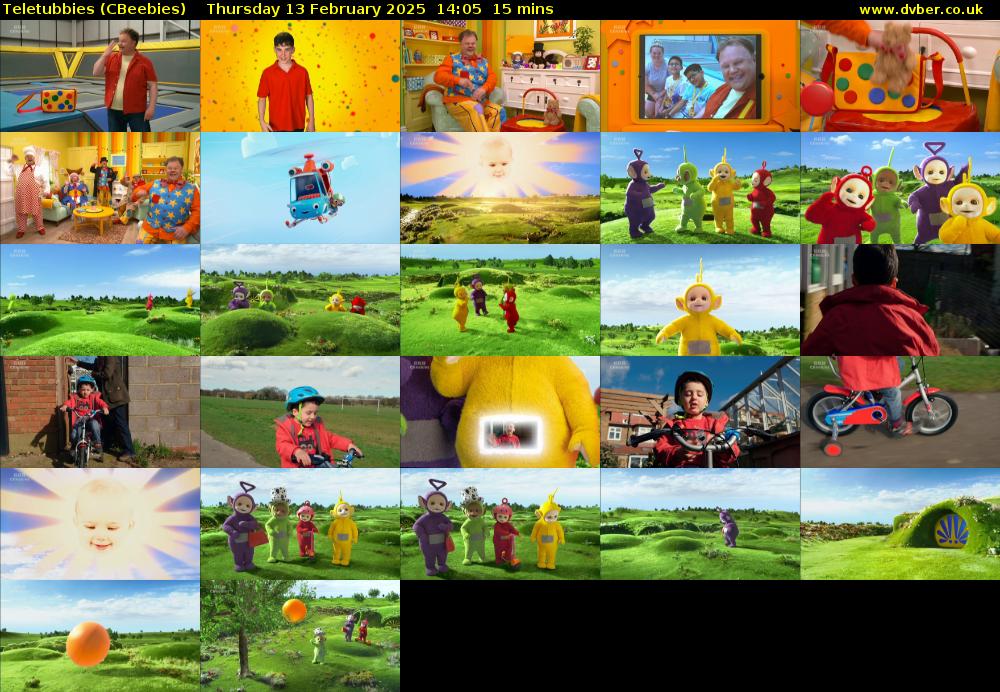 Teletubbies (CBeebies) Thursday 13 February 2025 14:05 - 14:20