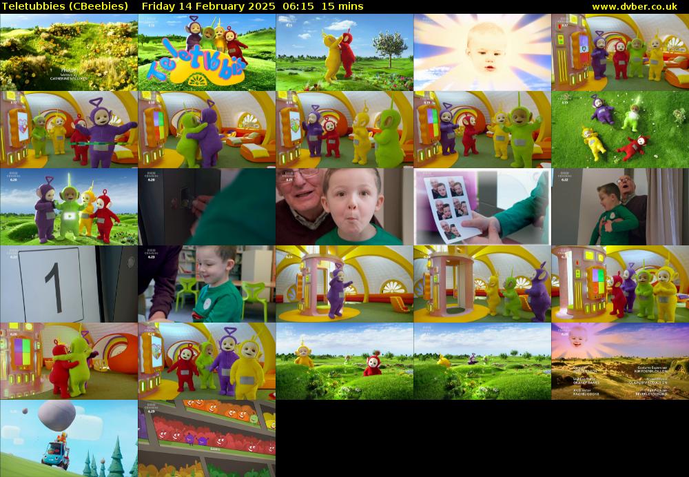 Teletubbies (CBeebies) Friday 14 February 2025 06:15 - 06:30